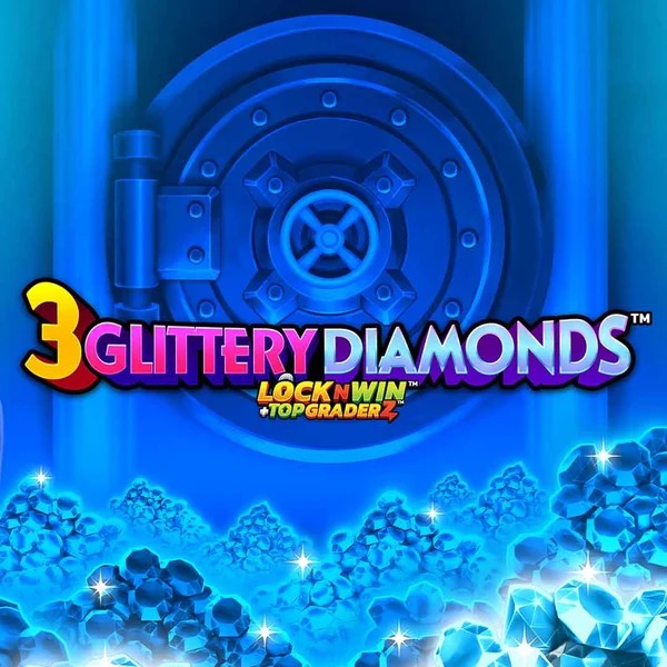 Official Slots logo: 3 Glittery Diamonds by PearFiction Studios at Afkspin Casino