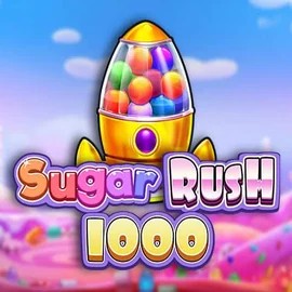 Sugar Rush 1000 online game logo by Pragmatic Play on afkspins.eu